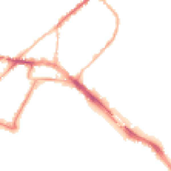 Night-time road noise heatmap for ME2 4AP