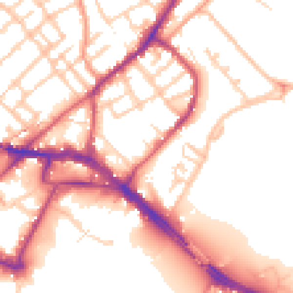 Daytime road noise heatmap for ME2 4BB