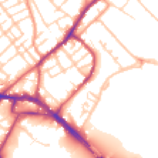 Daytime road noise heatmap for ME2 4BJ