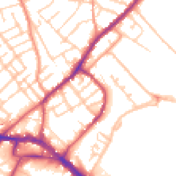 Daytime road noise heatmap for ME2 4BU