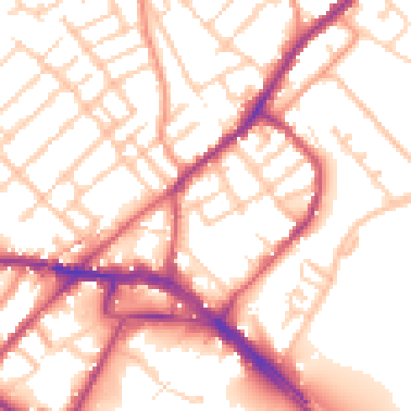 Daytime road noise heatmap for ME2 4DF