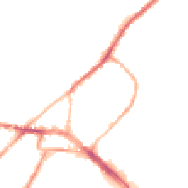 Night-time road noise heatmap for ME2 4DG
