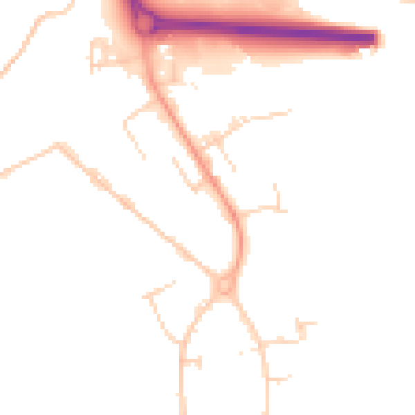 Daytime road noise heatmap for ME2 4DY