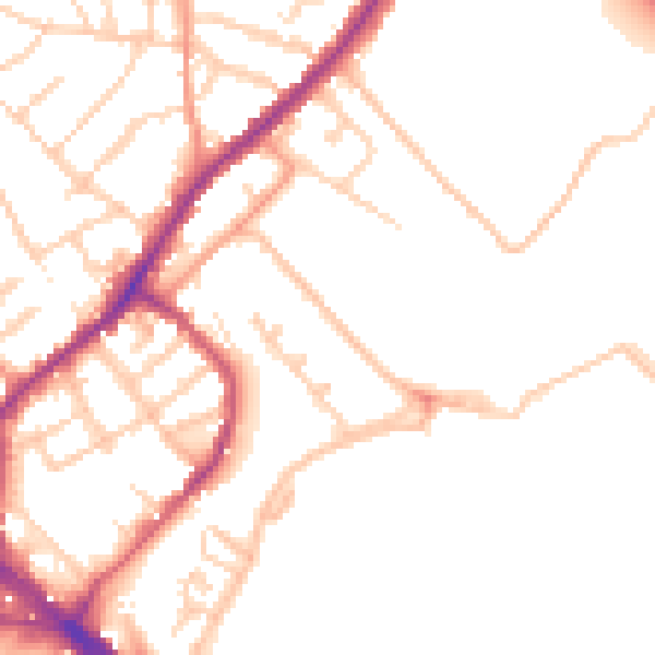 Daytime road noise heatmap for ME2 4EB