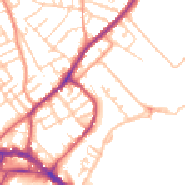 Daytime road noise heatmap for ME2 4EY