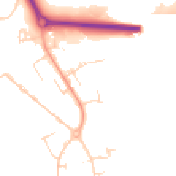 Daytime road noise heatmap for ME2 4GU