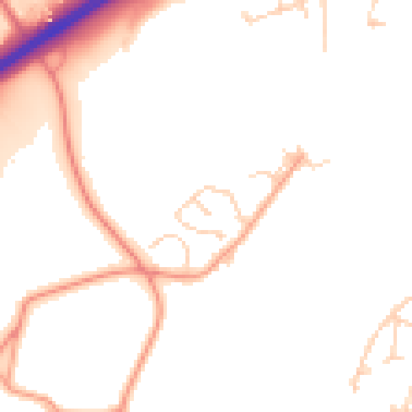 Daytime road noise heatmap for ME2 4GY