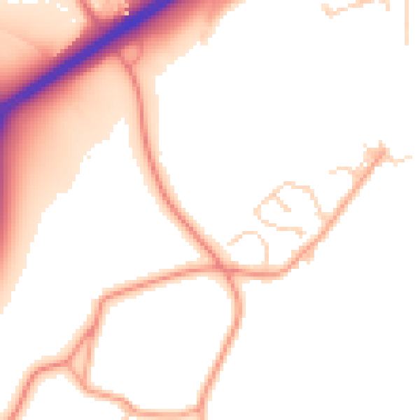 Daytime road noise heatmap for ME2 4GZ