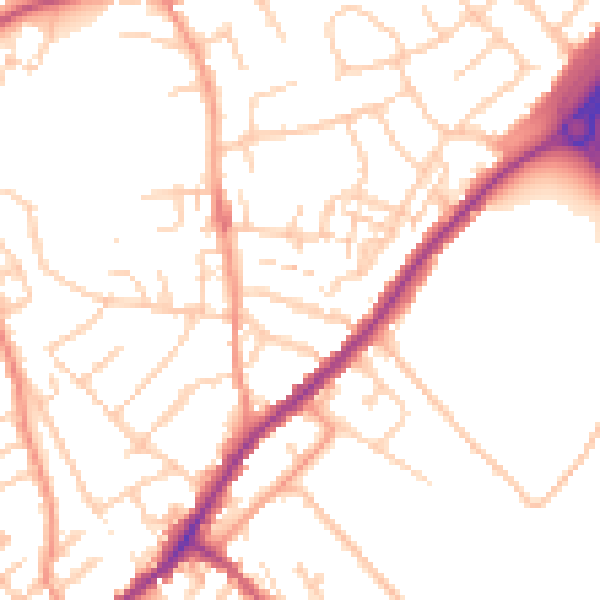 Daytime road noise heatmap for ME2 4JL