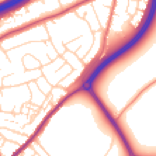 Daytime road noise heatmap for ME2 4JT