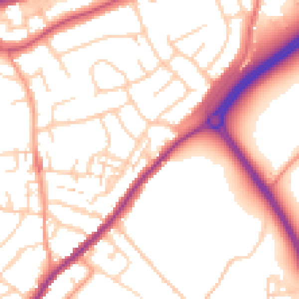 Daytime road noise heatmap for ME2 4JZ