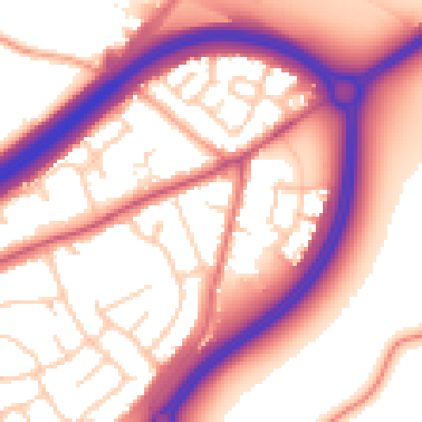 Daytime road noise heatmap for ME2 4LD
