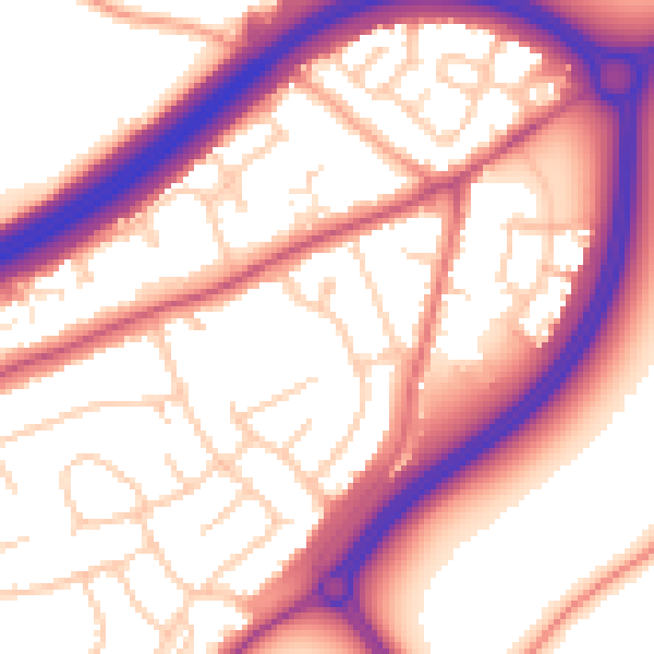 Daytime road noise heatmap for ME2 4LG