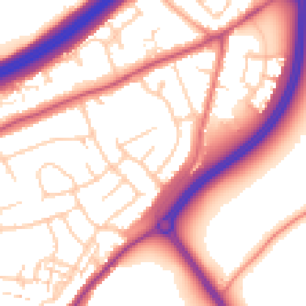 Daytime road noise heatmap for ME2 4LJ