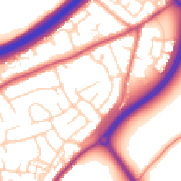 Daytime road noise heatmap for ME2 4LN