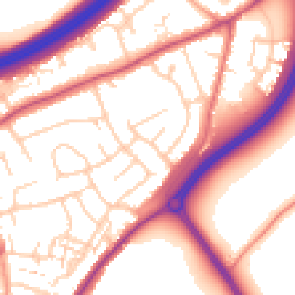 Daytime road noise heatmap for ME2 4LS