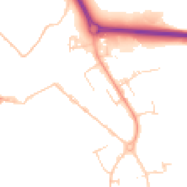 Daytime road noise heatmap for ME2 4LY
