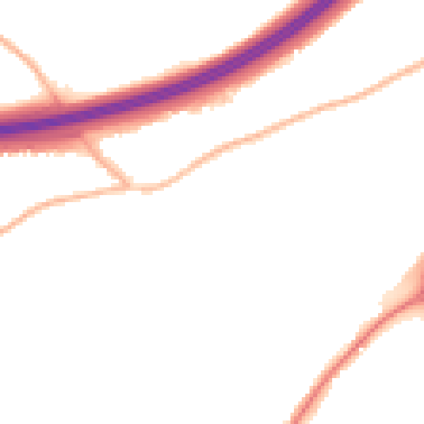 Night-time road noise heatmap for ME2 4LZ