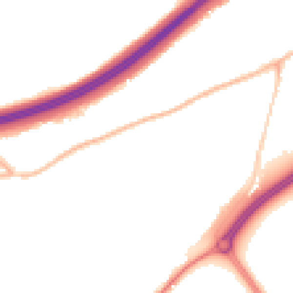 Night-time road noise heatmap for ME2 4NB