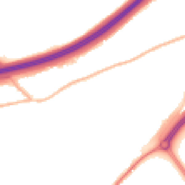 Night-time road noise heatmap for ME2 4ND