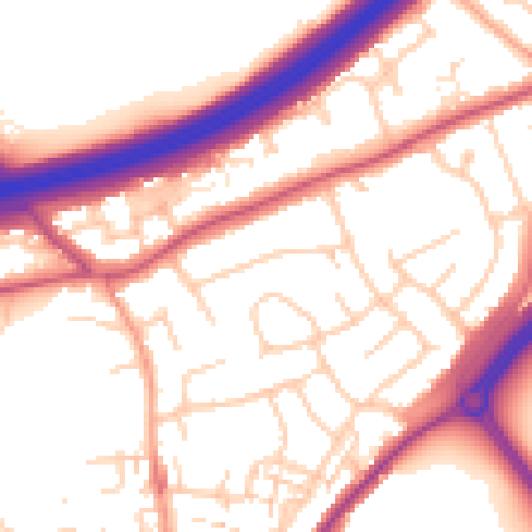 Daytime road noise heatmap for ME2 4NE
