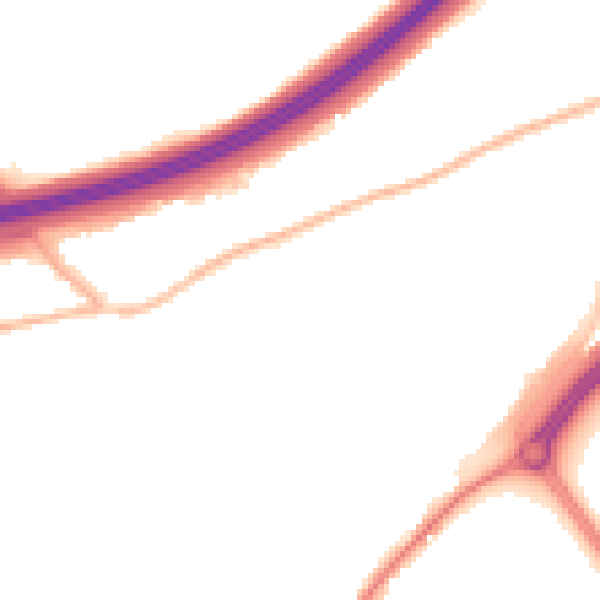 Night-time road noise heatmap for ME2 4NE