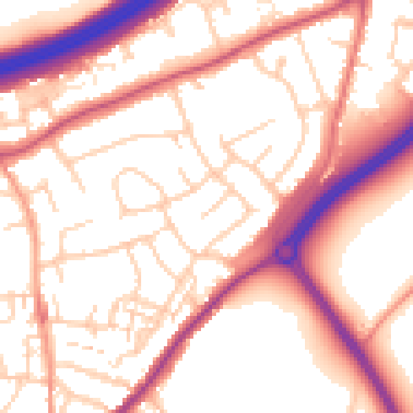 Daytime road noise heatmap for ME2 4NJ