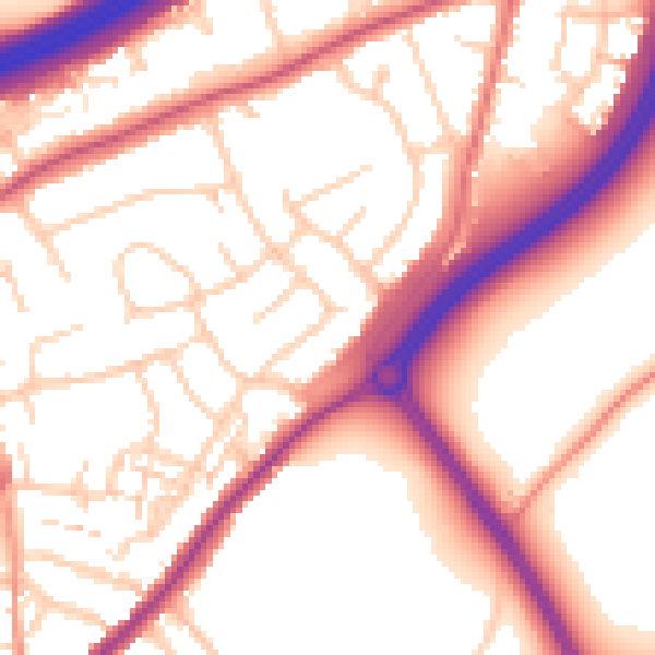 Daytime road noise heatmap for ME2 4NL
