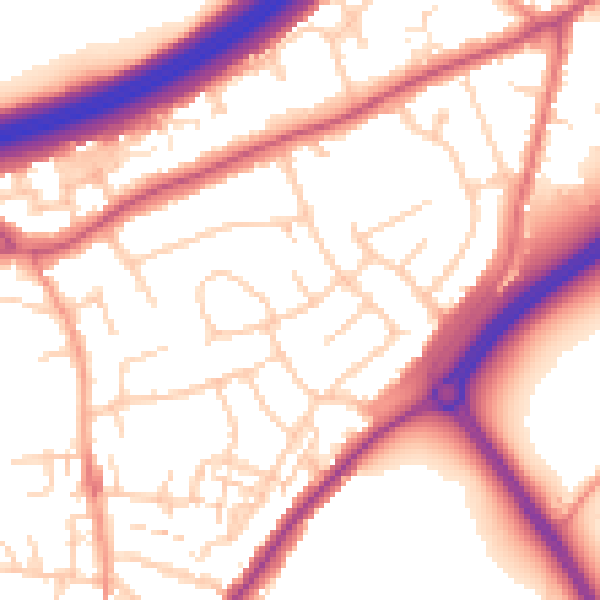 Daytime road noise heatmap for ME2 4NY