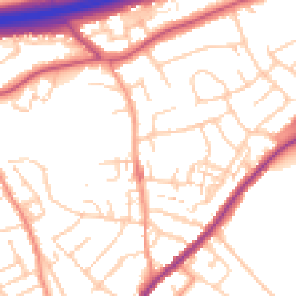 Daytime road noise heatmap for ME2 4PA