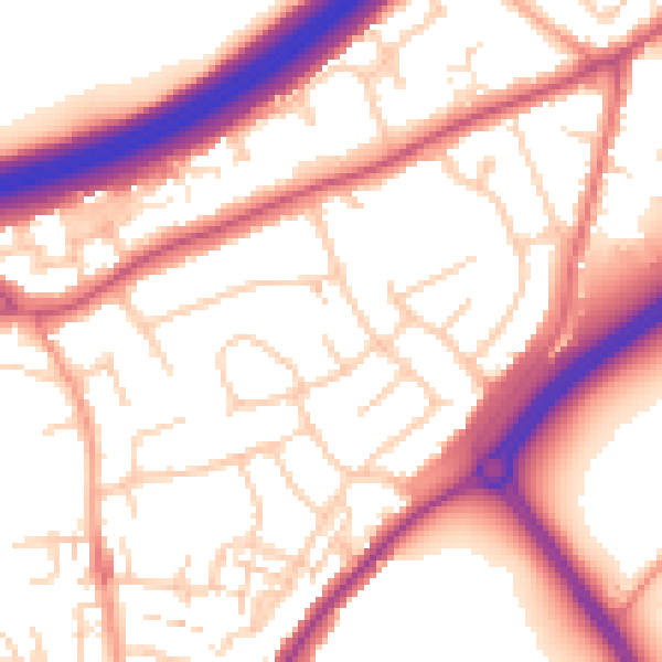 Daytime road noise heatmap for ME2 4PB