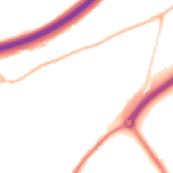 Night-time road noise heatmap for ME2 4PB