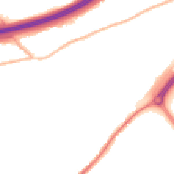 Night-time road noise heatmap for ME2 4PE