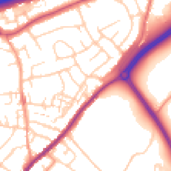 Daytime road noise heatmap for ME2 4PS