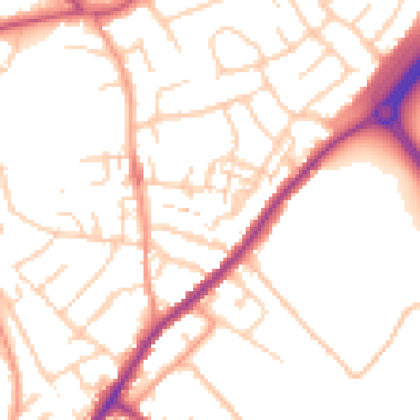 Daytime road noise heatmap for ME2 4QA