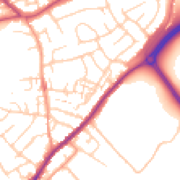 Daytime road noise heatmap for ME2 4QE