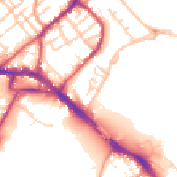 Daytime road noise heatmap for ME2 4QS