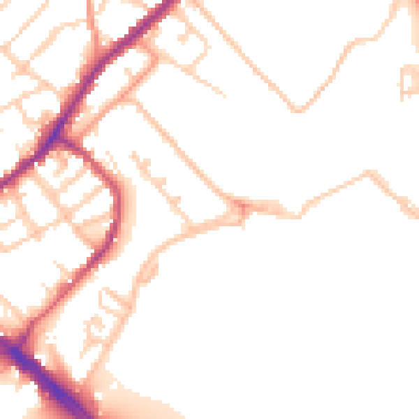 Daytime road noise heatmap for ME2 4QT