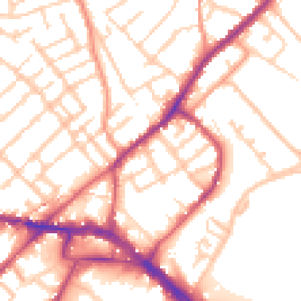 Daytime road noise heatmap for ME2 4QZ