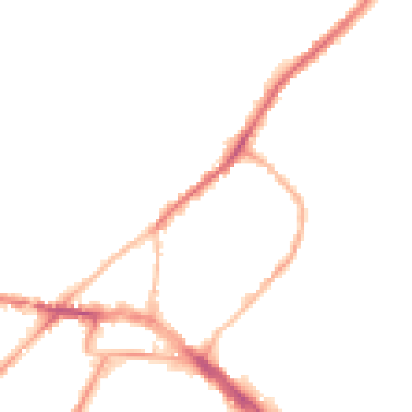 Night-time road noise heatmap for ME2 4QZ