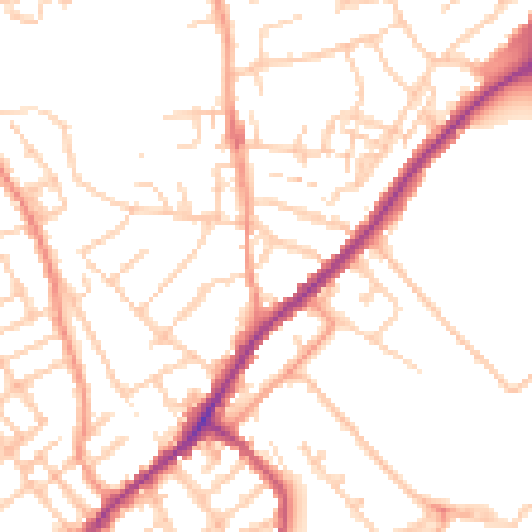 Daytime road noise heatmap for ME2 4RF