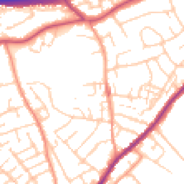 Daytime road noise heatmap for ME2 4RJ