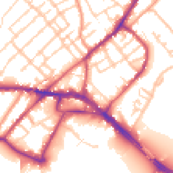 Daytime road noise heatmap for ME2 4SH