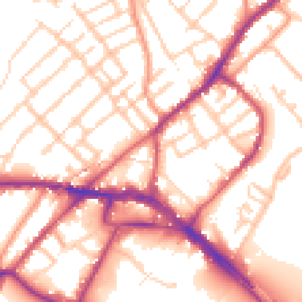Daytime road noise heatmap for ME2 4SR