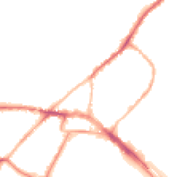 Night-time road noise heatmap for ME2 4SR