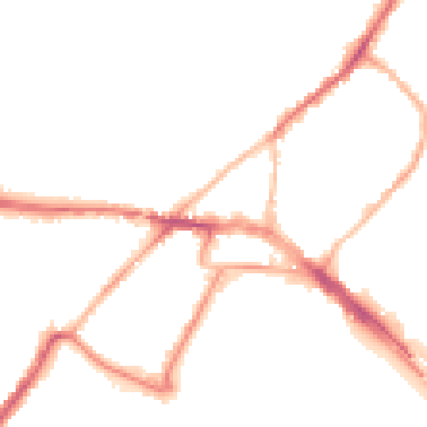 Night-time road noise heatmap for ME2 4TR