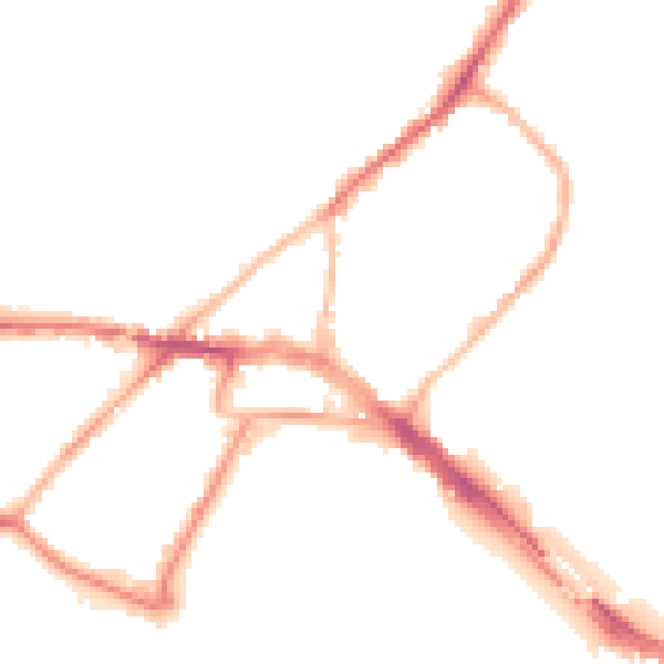 Night-time road noise heatmap for ME2 4WR