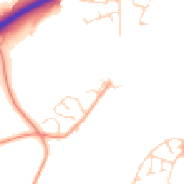 Daytime road noise heatmap for ME2 4XW