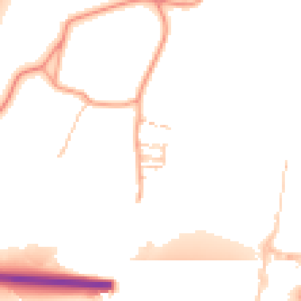 Daytime road noise heatmap for ME2 4XY