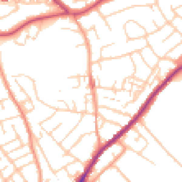 Daytime road noise heatmap for ME2 4YL